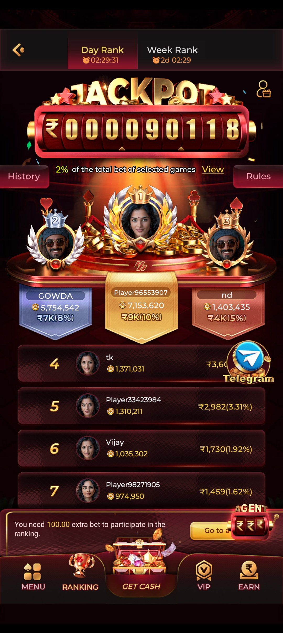 IC7 app Teen Patti table